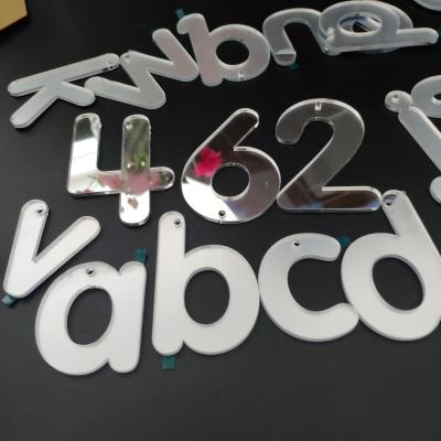 China Decorative Shatterproof Plastic Mirror Letters Mirror Numbers for sale