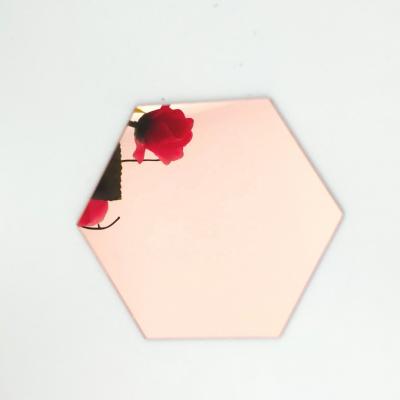 China Modern Rose Gold Shatterproof Plastic Mirror for Wall Decoration for sale