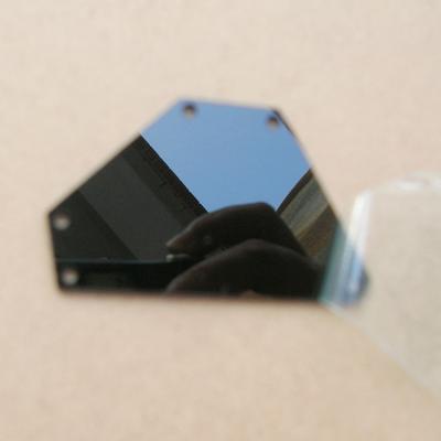 China Customized black color plastic acrylic mirror sew on mirror stone for clothes dresses for sale