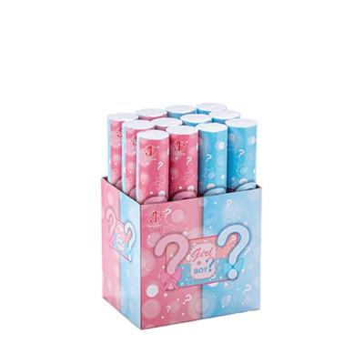 China 2021 Hot Selling Blue And Pink Paper Gender Reveal Party Popper Baby Shower Decoration Confetti Cannon for sale