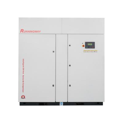 China High Efficiency Non-lubricated Dry Screw Air Compressor Oil Free Class 0 90KW Runningway for sale