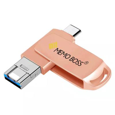 China Wholesale custom phone/PC Logo 16Gb 32Gb 64Gb 128Gb Swivel Android Metal Usb Otg Smart Metal Usb Otg Flash Drive for sale