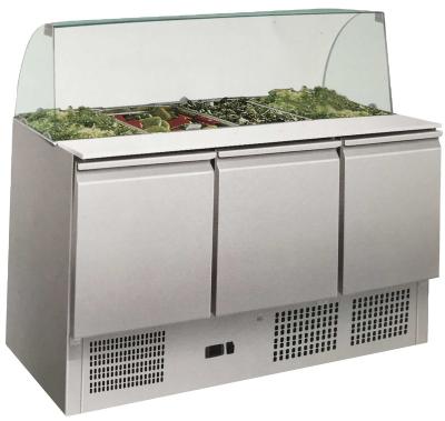 China Truss GN4100SALGC 4 Doors Cooling Storage Counter with Salad Tabletop Fridge for Kitchen Fridge for Hotel Restaurant for sale