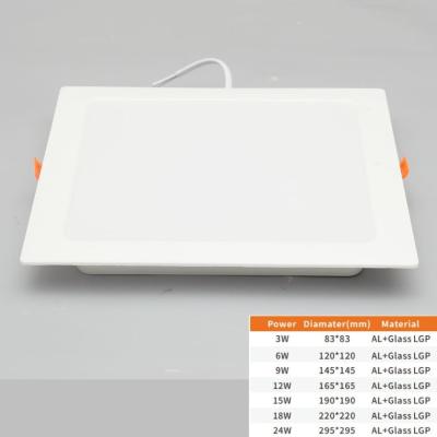 China Indoor Lighting Recessed Mounted Slim Round Square Led Panel Light For Home Office Ceiling for sale