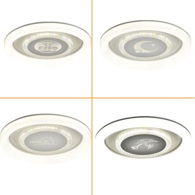 China Installed In The Study Bedroom Living Room Acrylic 3-color Round Acrylic LED Dimming LED Ceiling Lights for sale