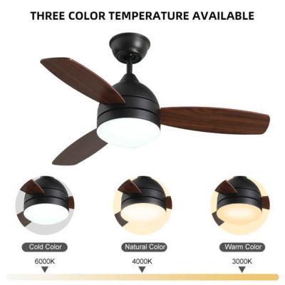 Chine Ventilateur de plafond en bois massif de 42 pouces à 3 feuilles décoratif moderne de luxe supporte le ventilateur de plafond LED personnalisé avec des lumières à vendre