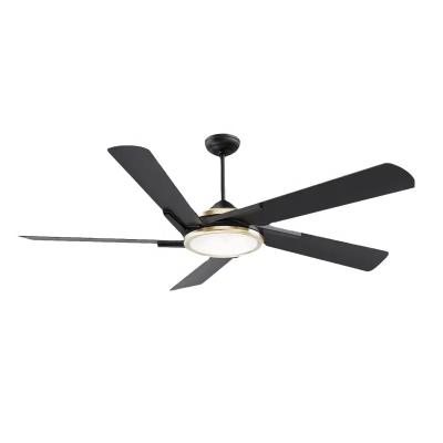 China LED Ceiling Fan Solid Wood Blades Flush Mount Dimmable LED Lighting Ceiling Fan for sale