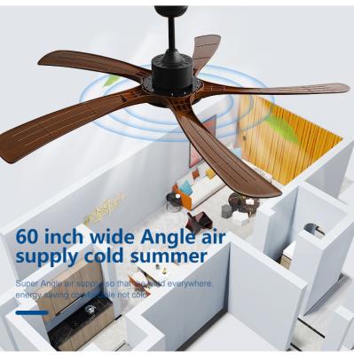 China Easy Installation Pure Copper Motor Decorative 60 Inch DC ABS Blade Remote Control Modern Ceiling Fan Lighting for sale