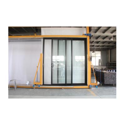 China door & Modern design villa exterior door stacker double layer graphic design aluminum alloy stacker glass door window modern design for sale