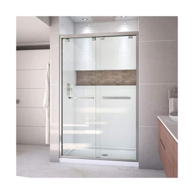 China Modern Decoration Style Bypass Sliding Door Bathroom Home Decor Chrome Bypass Sliding Door for sale