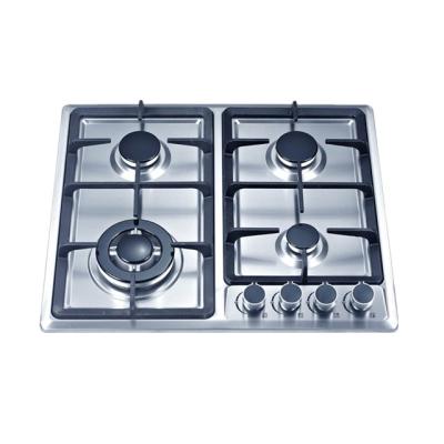 China Gas Burner Gas Cooker Stove Hotel Stainless Steel Panel Gas Hob 4 No. for sale