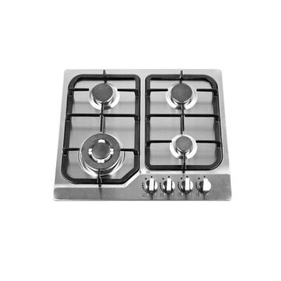 China Hotel Zhongshan Manufacturer Developed 4 Burners SS Panel Gas Hob With Cast Iron Support And Molds for sale