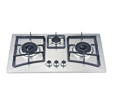 China Household Built In Gas Hob With Stainless Steel Panel 3 Burner Gas Stove for sale