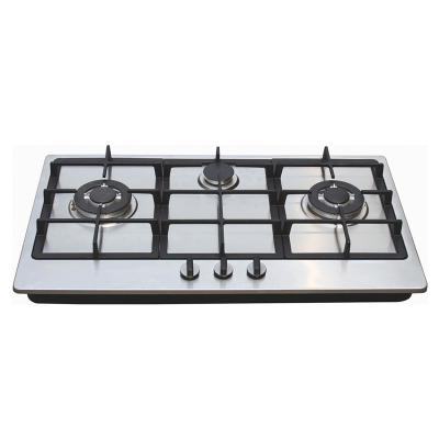 China Hotel CE Certification Built In Gas Hob Gas Stove 3 Burner for sale