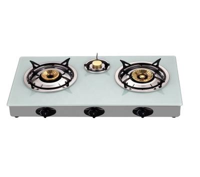 China 2020 Hot Selling Household Glass 3 Burner Table Top Gas Stove for sale