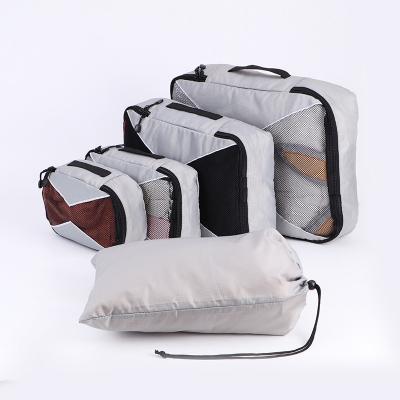 China Fashion Unique Mesh Transparent Compression Top X 5 Pcs In 1 Set Packing Cubes For Luggage Bag for sale