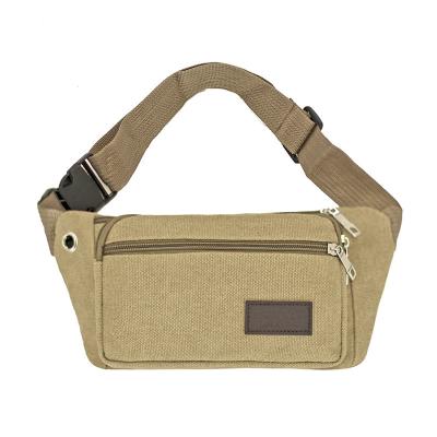 China Water Proof Travel Waist Bag Khaki Personal Multi Function Storage Sports Enthusiasts Increasing Canvas Waist Bag for sale