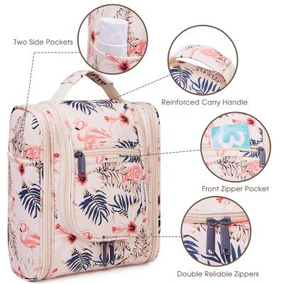 China Hot Selling Fashion Portable Toiletry Bag Cosmetic Make Up Organizer Case Bag For Ladies With Makeup Brush Holder for sale