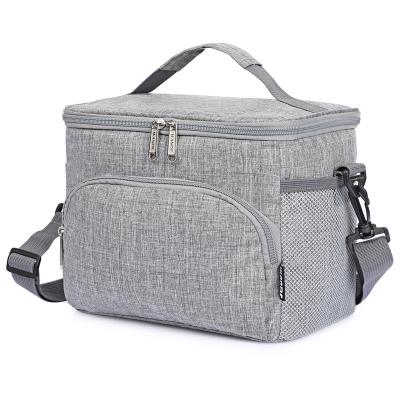 China Wholesale Waterproof Picnic Thermal Lunch Box Bag Insulated Bento Cooler Printing Thermal Lunch Bags Portable Shoulder Lunch Bag for sale