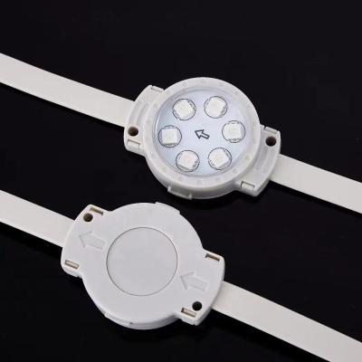 China LANDSCAPE White Shell Cutout 40mm DC24v DMX512 External IC RGB Led Pixel Lamps 1.5w Led Pixel Dots IP68 6 pcs SMD5050 20 pcs Per String for sale