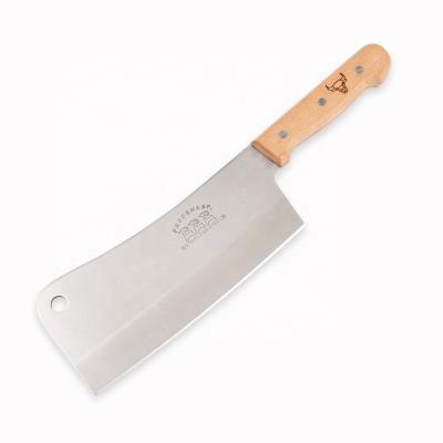 China New Design H02 Stocked 9 Inch Handle Kitchen Cleaver Wooden Bone Butcher Knife Promotional Gifts For Cutting Bone for sale