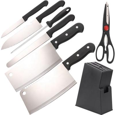 China Good Quality Viable Low Price Popular Gifts Professional 8 Pieces Kitchen Block Set Stainless Steel Knife Set With Stand for sale