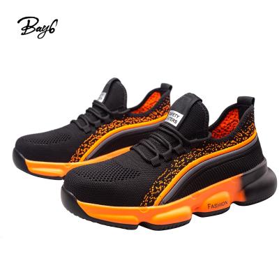 China Steel Toe Fly Knit Steel Toe Anti-Puncture Sports Safety Shoes Sneakers for sale