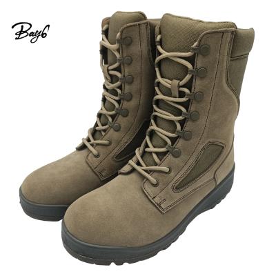 China 9 Inch Split Green Suede Leather+Canvas Anti-Slip Rubber Genuine Leather Military Army Boots Men Women for sale