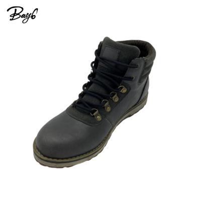 China Action Resistant And Waterproof Black Oil Suede Leather Goodyear Boots Mens Custom for sale