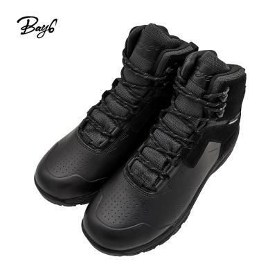 China China Factory Waterproof Men Work Rubber Non-Slip Rubber Genuine Leather Outdoor Hike Boots for sale