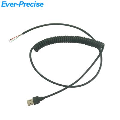 China Electronic USB Curly Cable USB Spring Cable To Open Wire Spiral Cable for sale