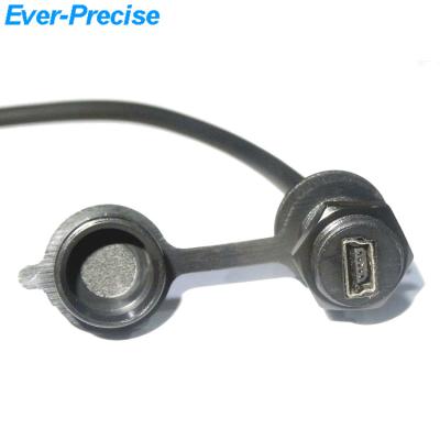 China Waterproof Mini USB 2.0 Panel Mount Connector IP67 Mini USB Cable Waterproof Mini PCB Cable for sale