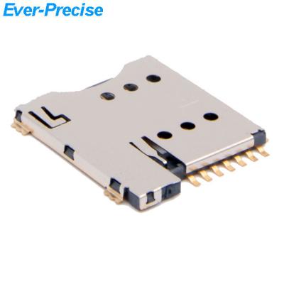 China Micro Push-Push Micro SIM Card Connector PCB SMT H=1.35MM SIM Card Socket 7P for sale