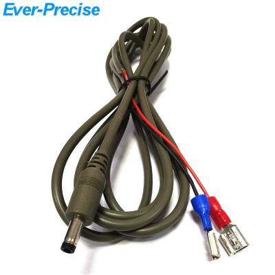 China Custom Electronic DC Power Cable 24AWG*2C Length 2M With Insulated Quick-Disconnect Terminals Front Gray RAL 7013 Color for sale