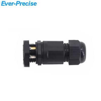 China IP68 Power 2 Pins Screw Waterproof Connector Single End 2 Pins Screw Cable Gland for sale