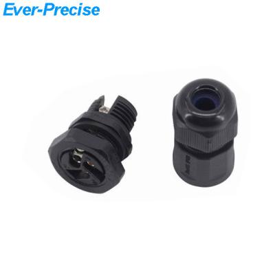 China Power Panel Mount 3pins Screw Cable Connector IP68 Waterproof Single End 3pins Screw Gland Waterproof for sale