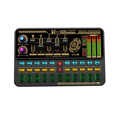 China Noise Canceling Live Sound Card Studio Record Professional Live Streaming Audio Sound Mixer Bluetooth Microphone Mixer Voice Switch for sale