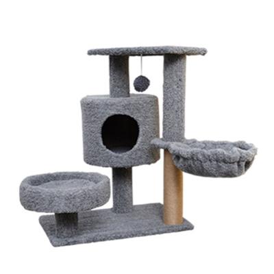 China Gray Cat Jumping Platform Tower Viable 042 Climbing Pet Supplies Scratching Posts Sisal Scratcher C Toy Wooden Cute Frame House for sale