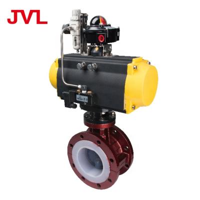 China General Corrosion Resistant Fluorine Jacketed Pneumatic Butterfly Valve for sale