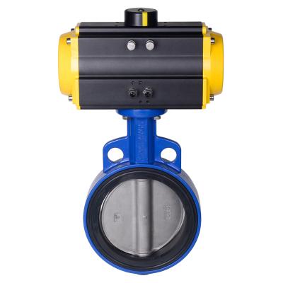 China General Triple Offset Type Stainless Steel Pneumatic Wafer Wafer Butterfly Valve for sale