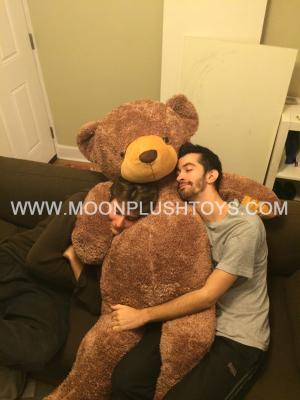 China 5 Feet Giant teddy bear shiny brown teddy bear plush fat teddy bear with big belly in large size for sale