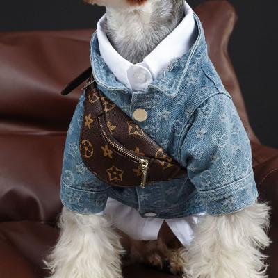 China Viable Dog's Popular Luxury Blue Casual Dog Owner Pet Denim Winter Jacket Matching Coats for sale