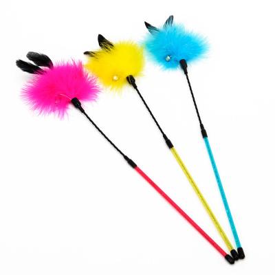 China Hot Sale High Quality Eco-Friendly Funny Pet Viable Cat Toys Cat Teaser Feather Wand for sale