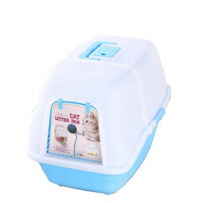 China Hot Selling Large Box Good Quality Cheap Viable Cat Litter Partially Enclosed Shaking Toilet Cat Toilet for sale