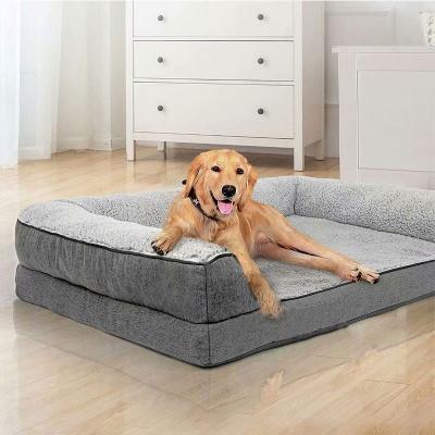 China Breathable Washable Large Rectangle Luxury Animal Acrylic Memory Foam Orthopedic Folding Bed for sale