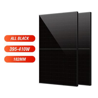 China Solar Power System 410W 405W 400W Solar Panels Half Cell Black Mono Modules In Europe Warehouse Best For Roof House Solar Power System for sale