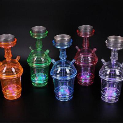 China Wholesale Custom Small Portable Shisha Chicha Car Shisha Mini Hookah Electronic Hookah Travel Eco-friendly Hookah Cup With Led Light for sale