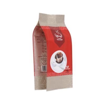 China Custom Printed Classic Plastic Philippines Quad Seal Coffee Pouch Side Gusset Canister Link Drip Coffee Filter Pack Disposable Plastic Bag With Valve for sale