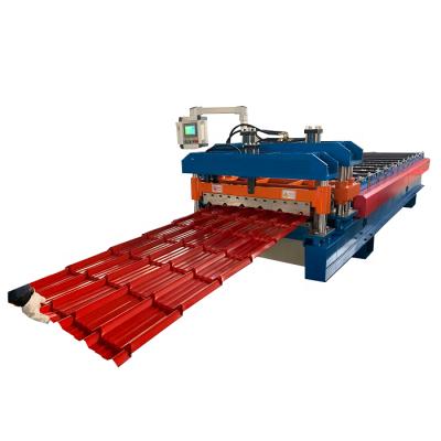 China Building Material Shop Building Material Glazed Tile Roll Forming Machine Glazed Roof Tile Roll Forming Machine With PLC for sale