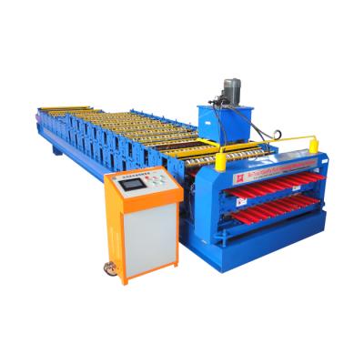 China Building Material Shops Metal Roofing Panel Sheet Tile Deck Double Roll Forming Machine for sale